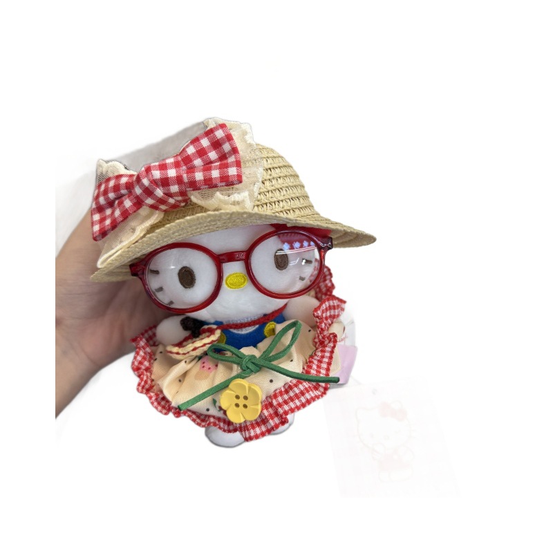 Genuine Sanlio kt helloKitty straw hat doll bag, hanging accessory, key buckle accessory and playable Item Picture