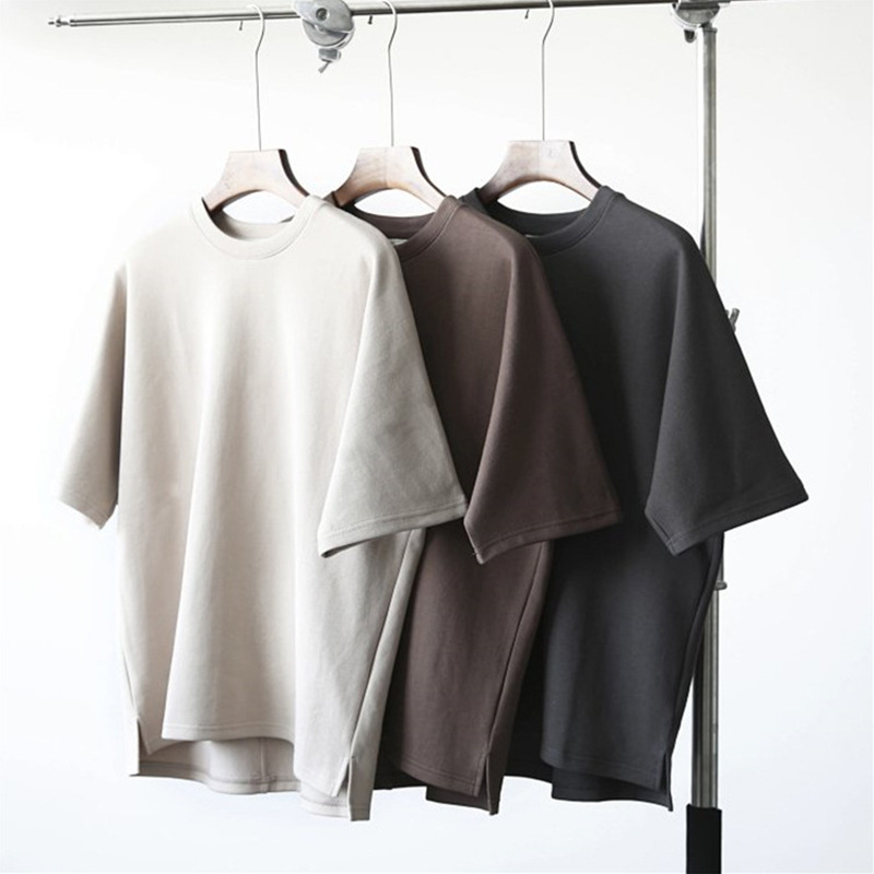 美式复古空气棉百搭中性超大码280G连袖落肩宽松版重磅T恤