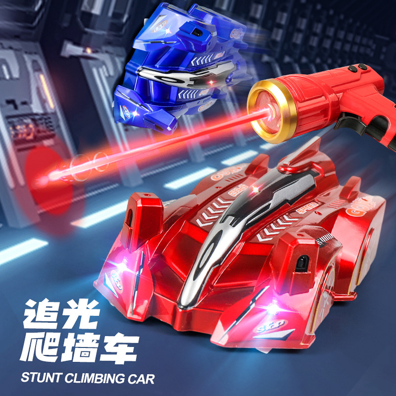 2024新款红外追光爬墙车攀爬漂移跨境抖音同款儿童特技遥控车玩具