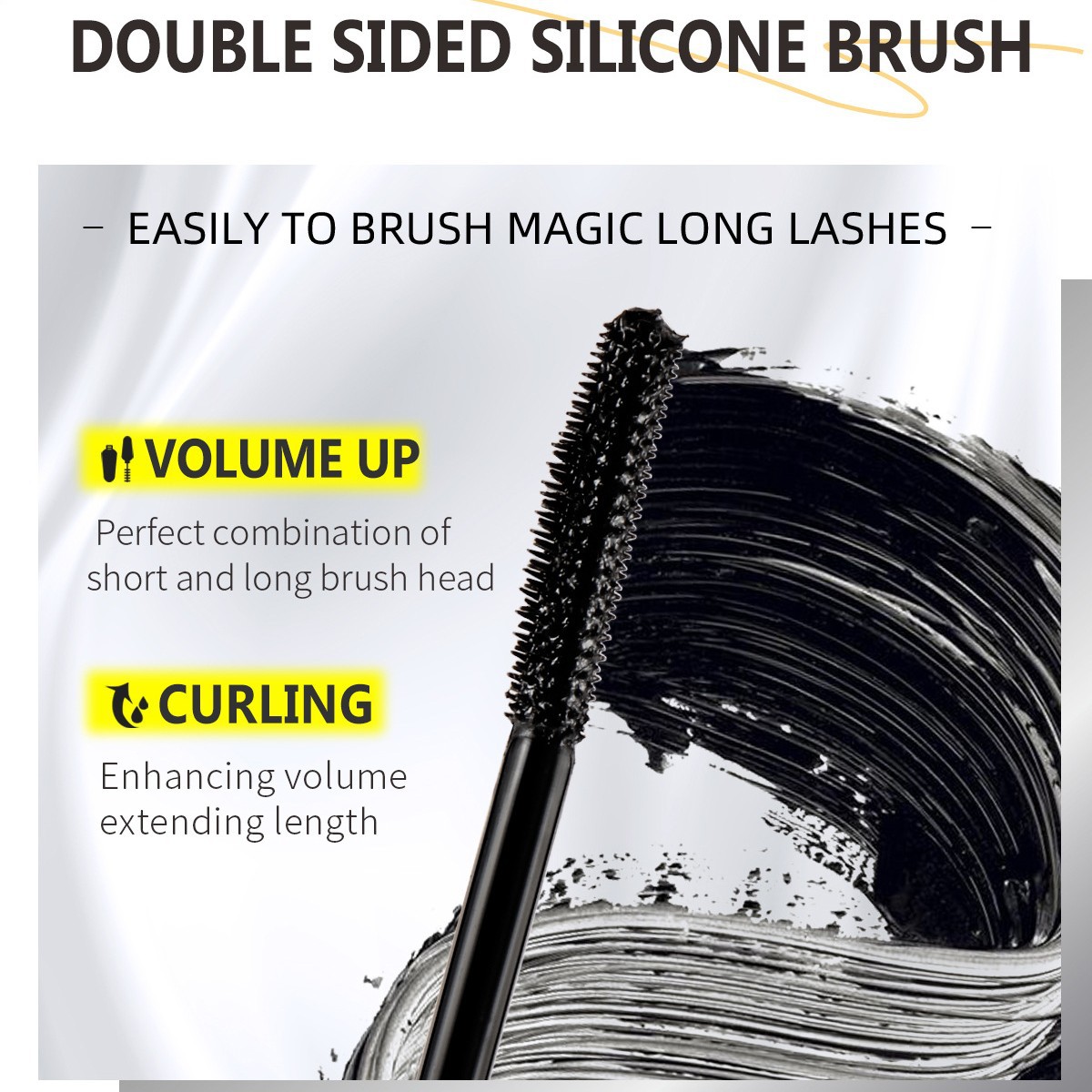 Cross-border BOB Black Magic Mascara makes big black eyes curl up 360 degrees naturally, making them long, slender and thick Specification image