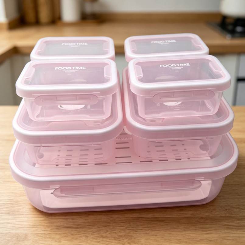 2026 New style rectangular plastic microwave oven sealed box, household refrigerator food storage bento box details Picture