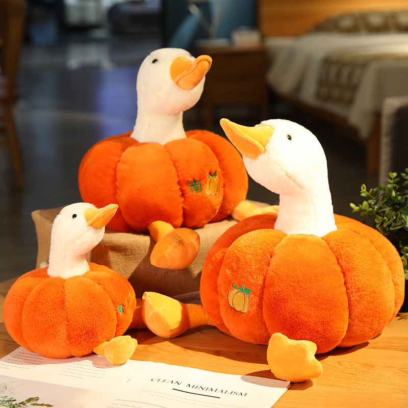 Cute pumpkin duck plush toy, sleeping doll on the bed, little duck doll, birthday gift, ladies' living room cushion Application Scenario