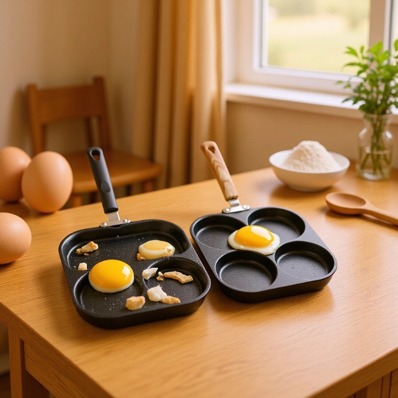 煎蛋神器四孔鸡蛋汉堡早餐锅麦饭石不粘锅平底锅家用蛋堡煎饼小锅