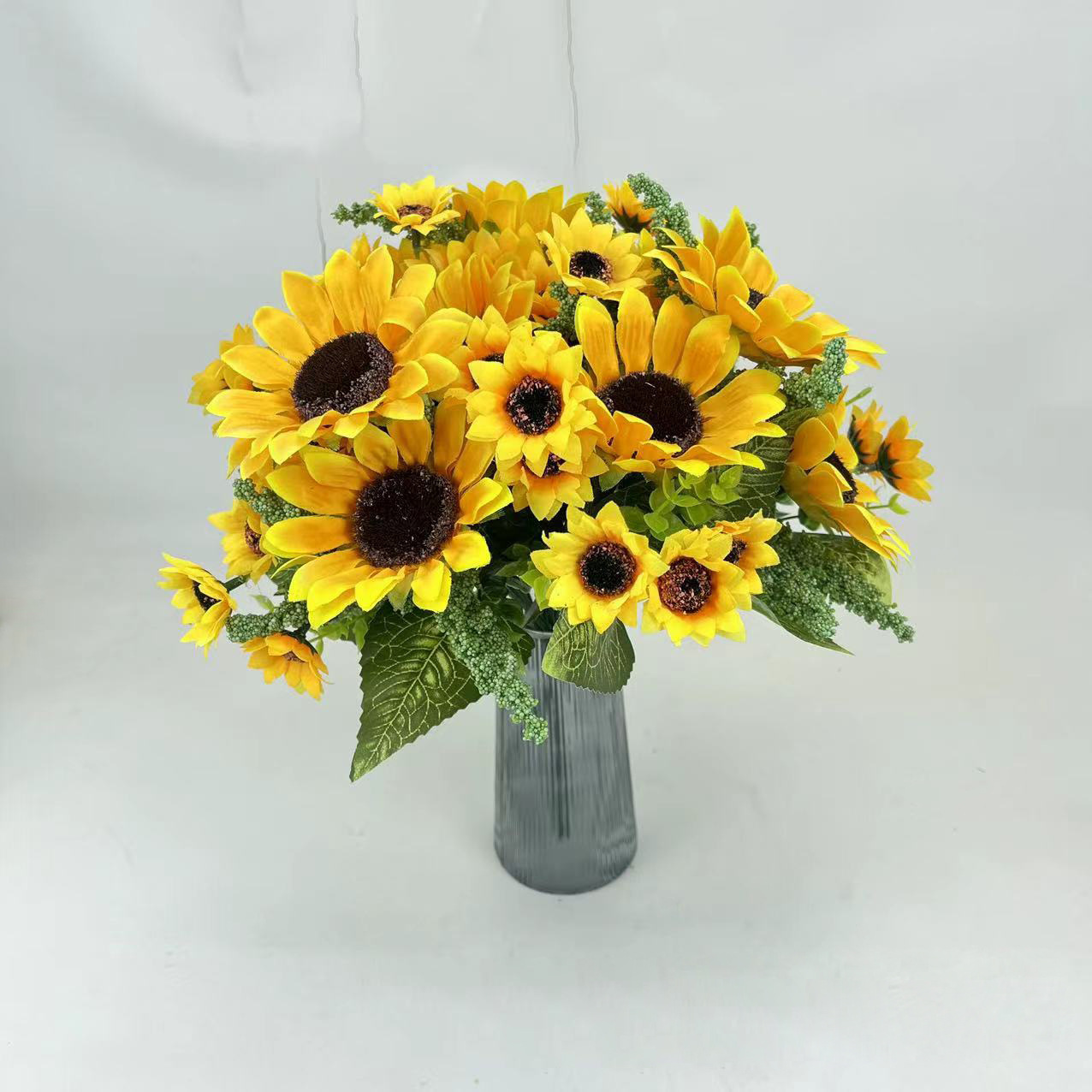 跨境7叉向日葵太阳花仿真菊花客厅卧室家居摆件装饰品假花批发