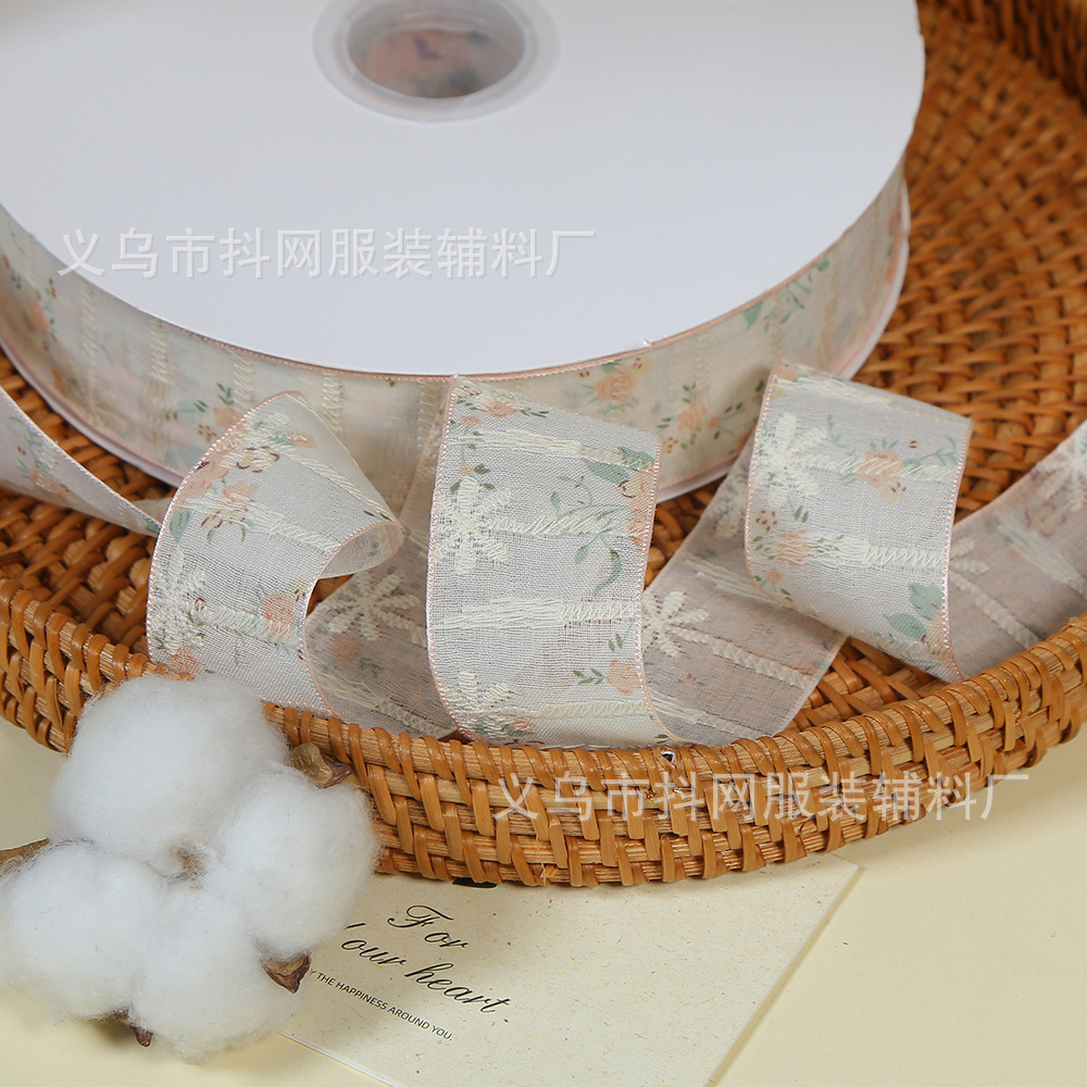 Fabricante nuevo 4cm cinta hecho a mano diy arcos adornos de pelo adornos de cabeza decoraciones flores cintas de embalaje accesorios de ropa Application Scenario