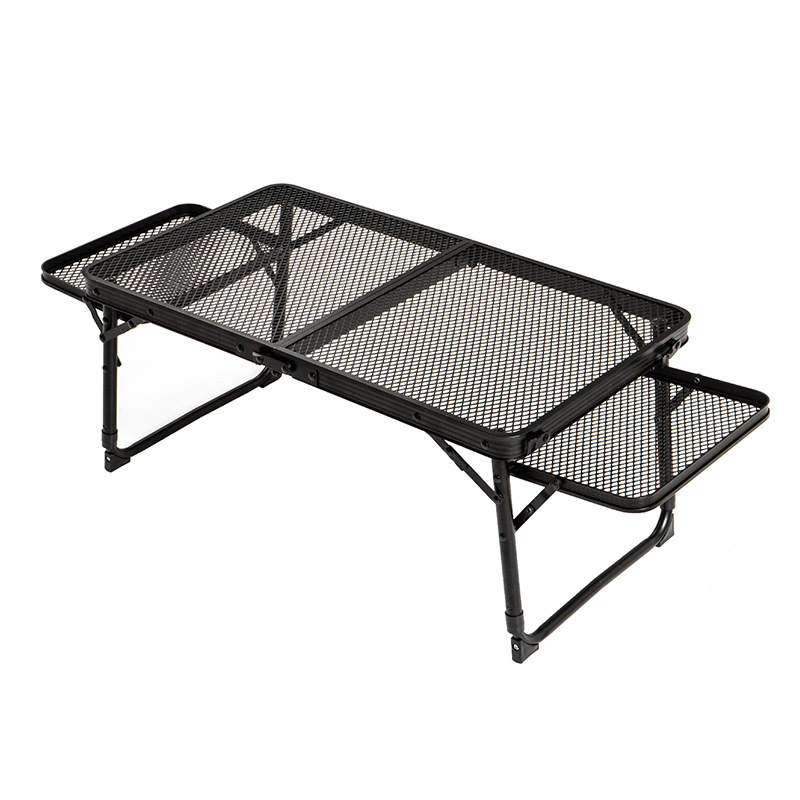 Outdoor camping simple and portable grid table, aluminum alloy double-ear iron mesh foldable net table (in stock) Item Picture