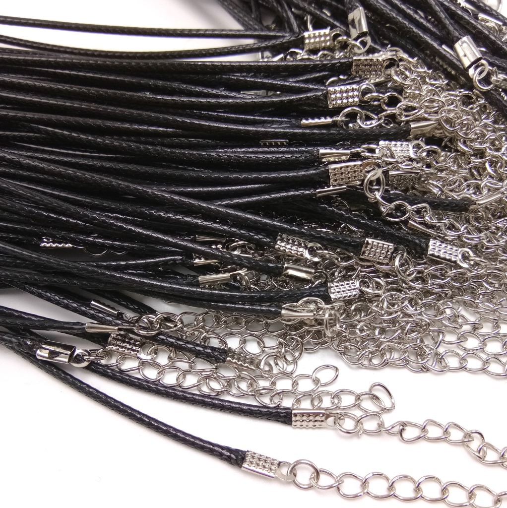 Korean wax thread necklace pendant rope, black rope diy jewelry accessories, wax thread hanging rope, wax thread necklace wholesale Application Scenario