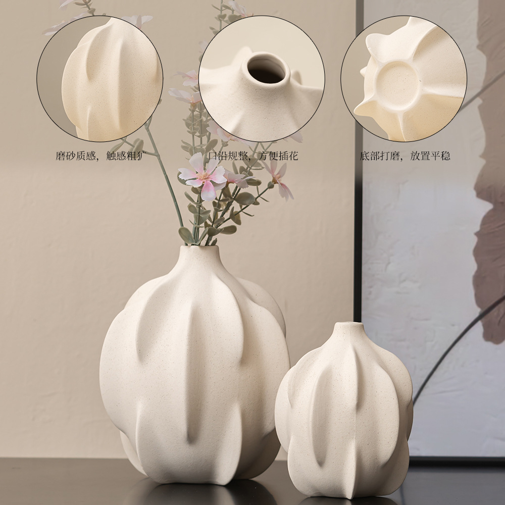 Cross-border wholesale and shipping of 2026 new ceramic vases, home hydroponic flower arrangements, tabletop and living room modern decorations details Picture