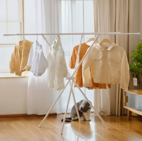 家用便携落地晾衣架可折叠室内阳台折叠挂衣架伸缩卧室被子晾晒架