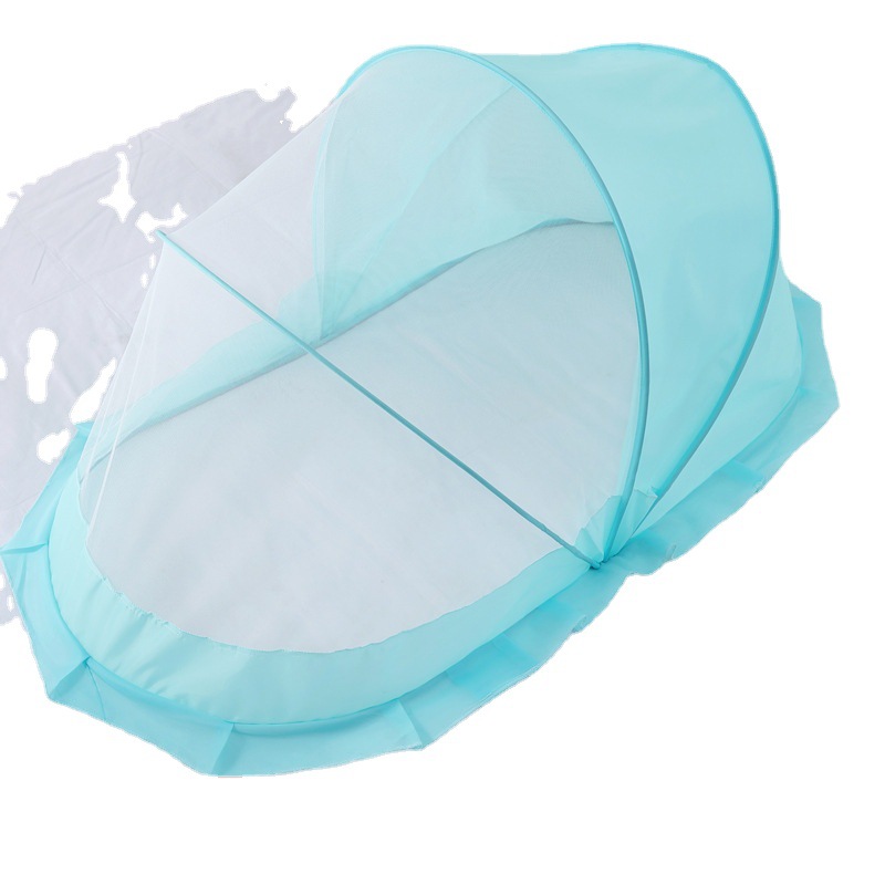 婴儿蚊帐可折叠便携式全罩式通用童蚊帐蒙古包防蚊厂家直供白底实物图