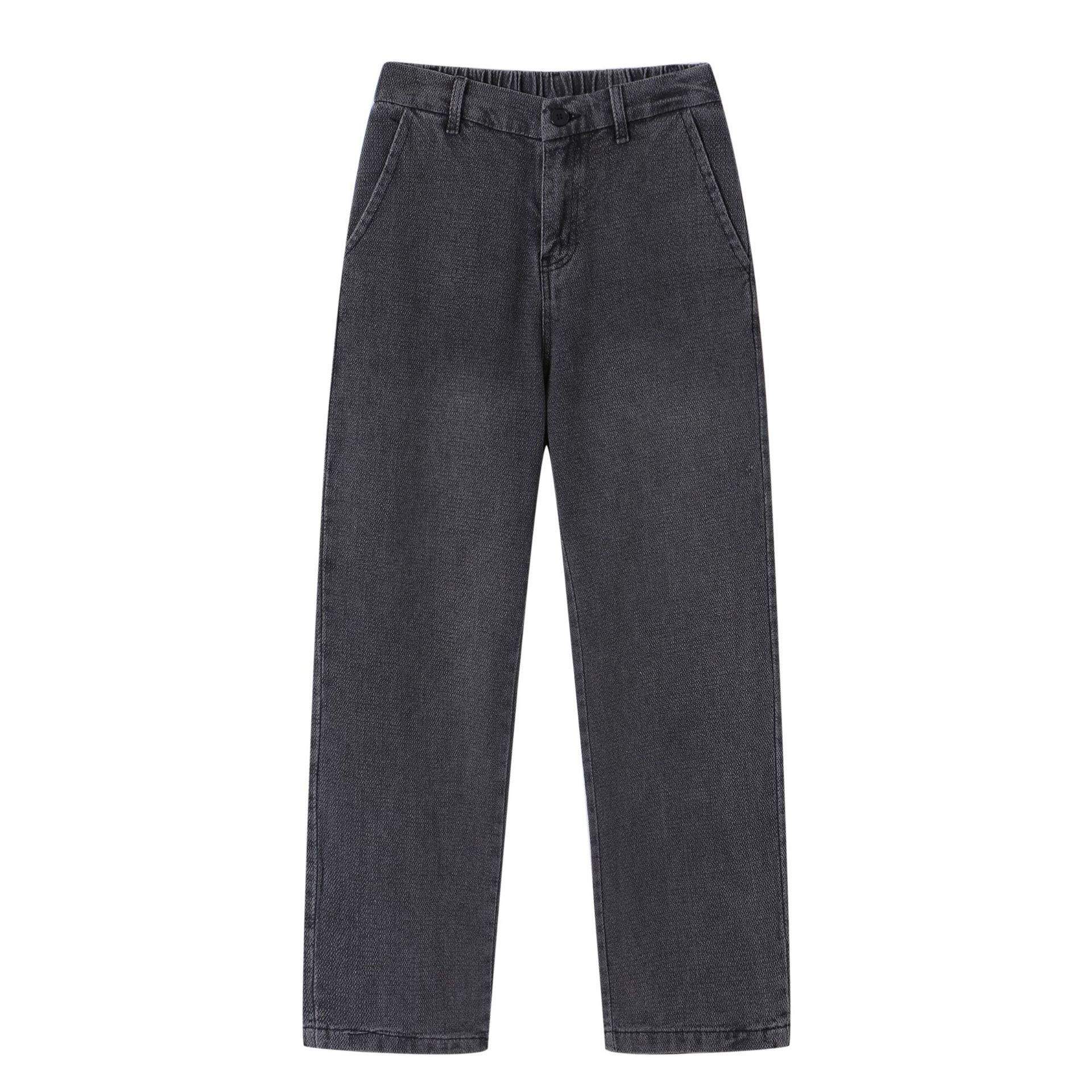 Retro and nostalgic, lightly washed, straight-leg, loose, irregular pants, loose cotton casual long pants, jeans for men Item Picture