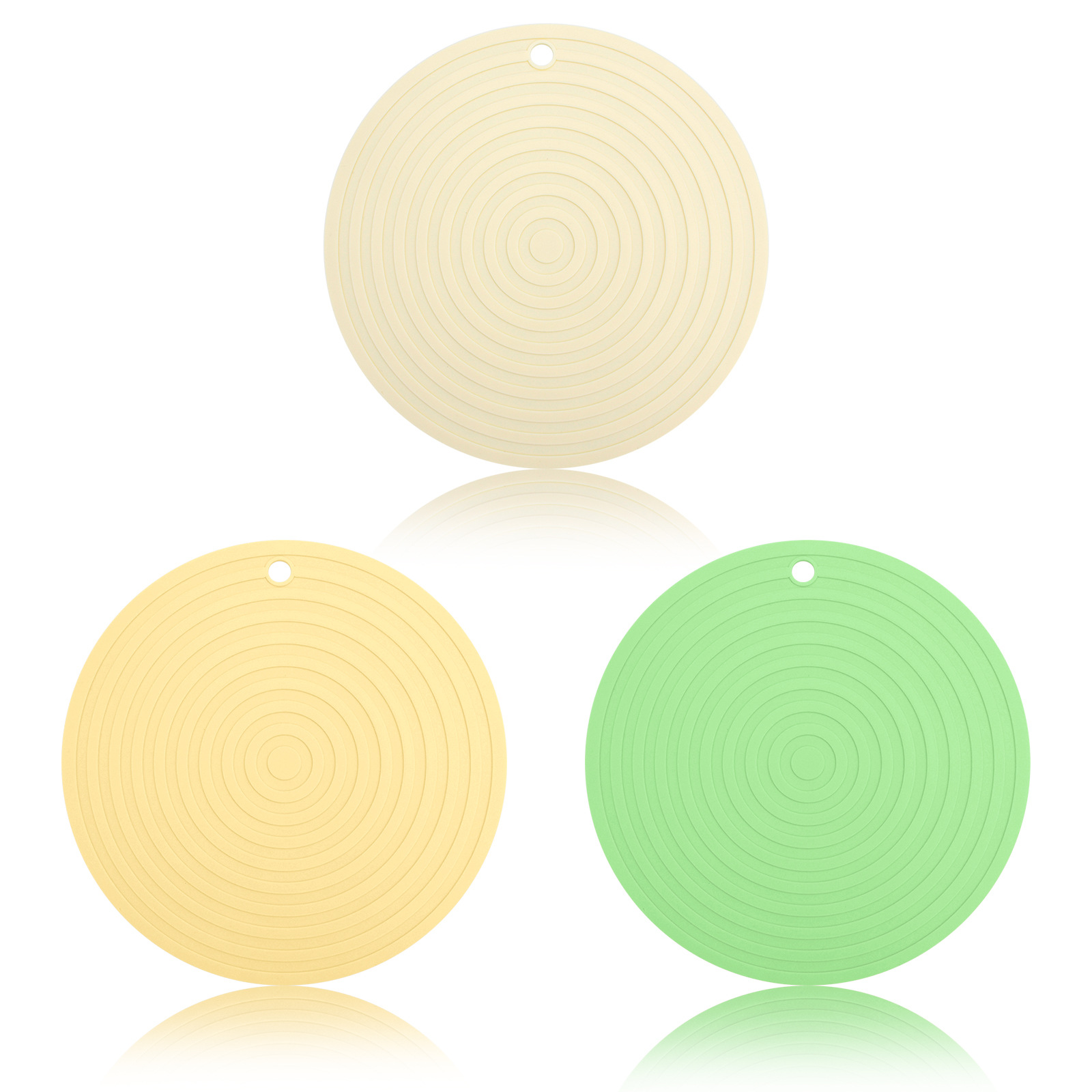 Silicone round threaded pad, food-grade silicone heat insulation pad, large 24CM heat-resistant table pad, placemat pad, clay pot pad Item Picture