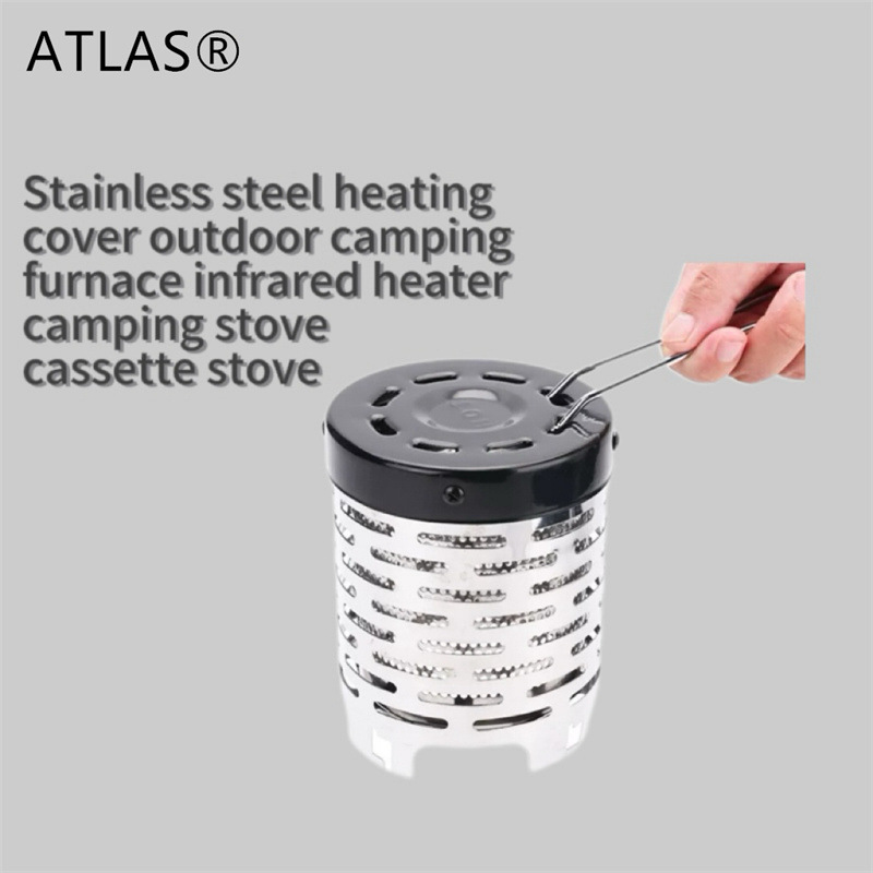 Stainless steel outdoor heating stove, portable gas stove, heating cover, convenient with handle, multi-functional camping infrared Specification image