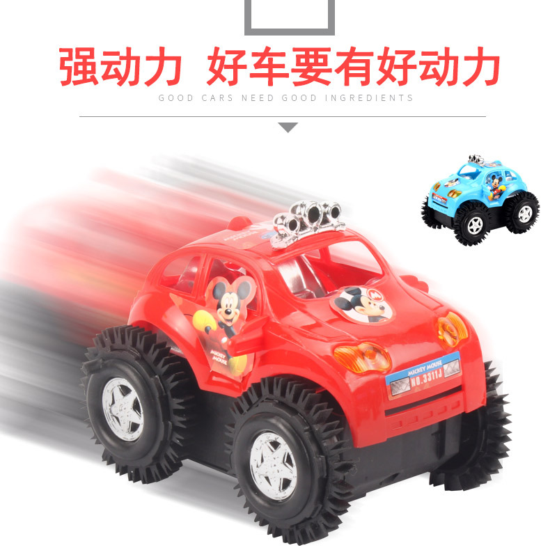The electric toy car, the electric Mickey Mouse dump truck, will do a somersaults when encountering obstacles. It is a popular product at street stalls Specification image