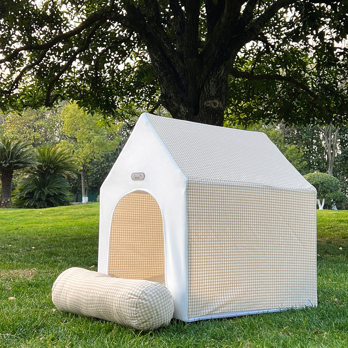 The checkered detachable dog house, suitable for all seasons, large space, breathable, teddy dog bed, fully enclosed pet tent Item Picture