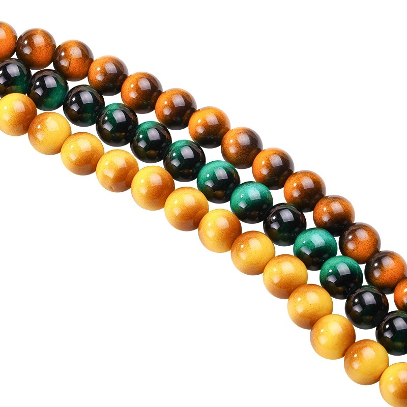 8/10mm imitation tiger's eye stone glass round beads, scattered beads, glass beads diy jewelry, bracelet, bracelet, necklace accessories Item Picture