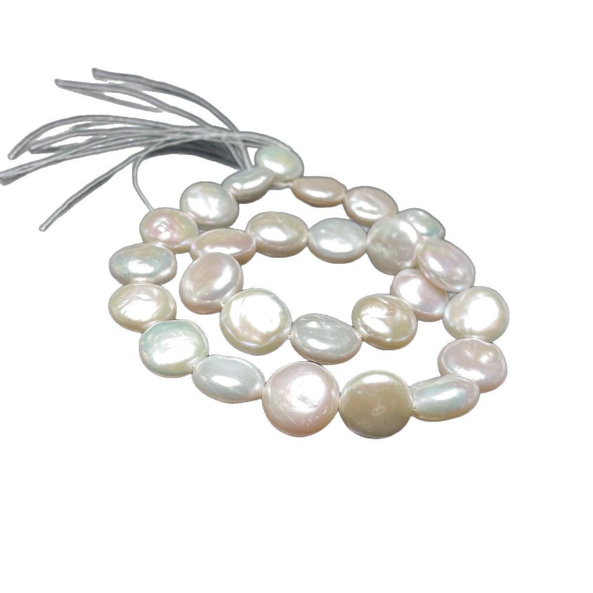 Low-price promotion: 13-14mm natural freshwater pearl button pearl, Baroque DIY necklace and bracelet, pearl matching Item Picture
