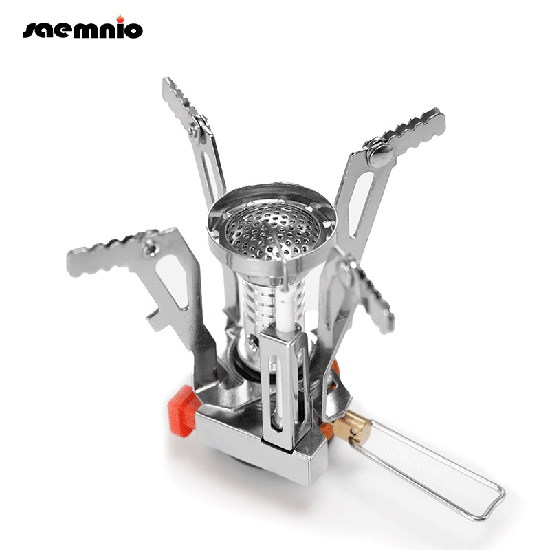 Outdoor portable gas stove, folding burner, travel gas stove, mini camping stove, one-piece burner
