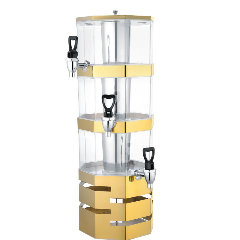 Multi-layer stainless steel juice bowl, stacked tower buffet, multi-layer juice machine, cold drink machine, beverage machine Specification image