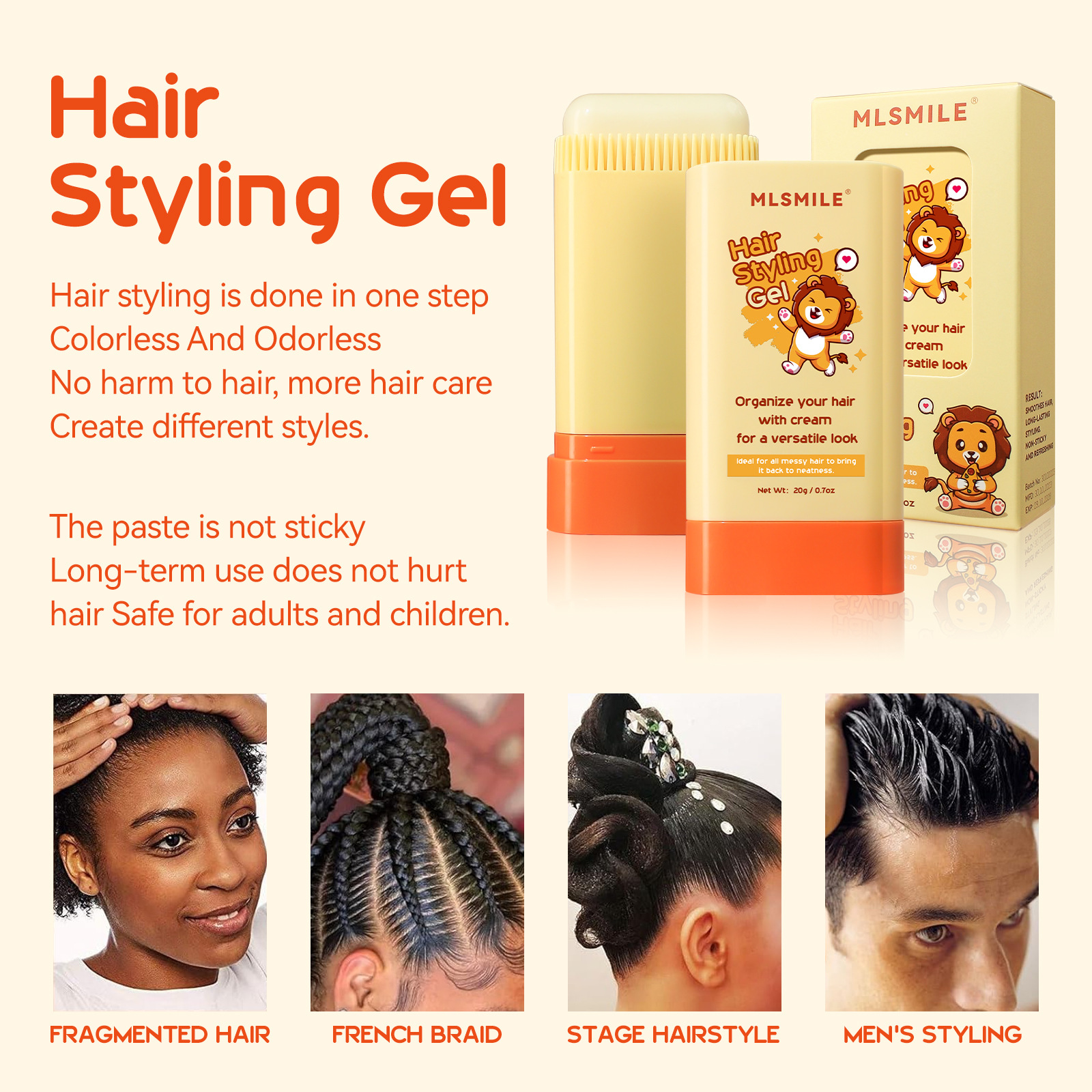 Cross-Border Exclusive Children's Hair Crushing Comb, Men's And Women's Hair Styling And Crushing Cream, Anti-Frizz Hair Crushing Wonder, Hair Wax Stick details Picture