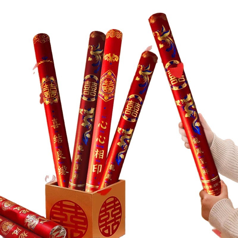 Firework tubes, wedding fireworks, wedding firecrackers, hand-held ribbons, a comprehensive collection of wedding supplies, wedding firecrackers, hand-twisted Item Picture