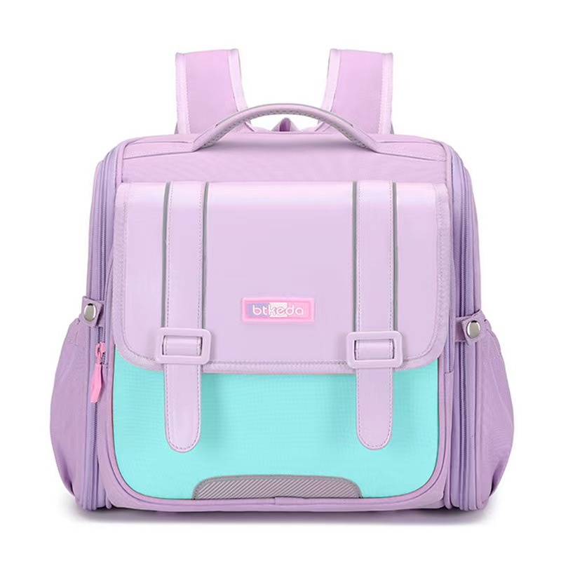 Multi-functional schoolbag, fresh, simple and elegant for primary school students, backpack for spine protection, high-quality children's backpack Item Picture