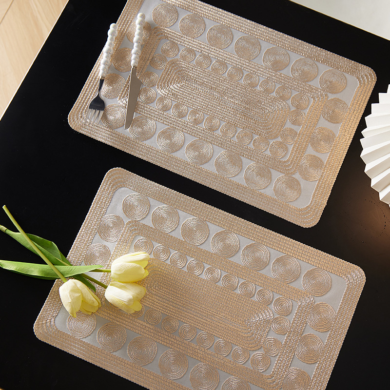 跨境新款注塑餐垫层层圈餐垫隔热垫高级感餐垫轻奢风