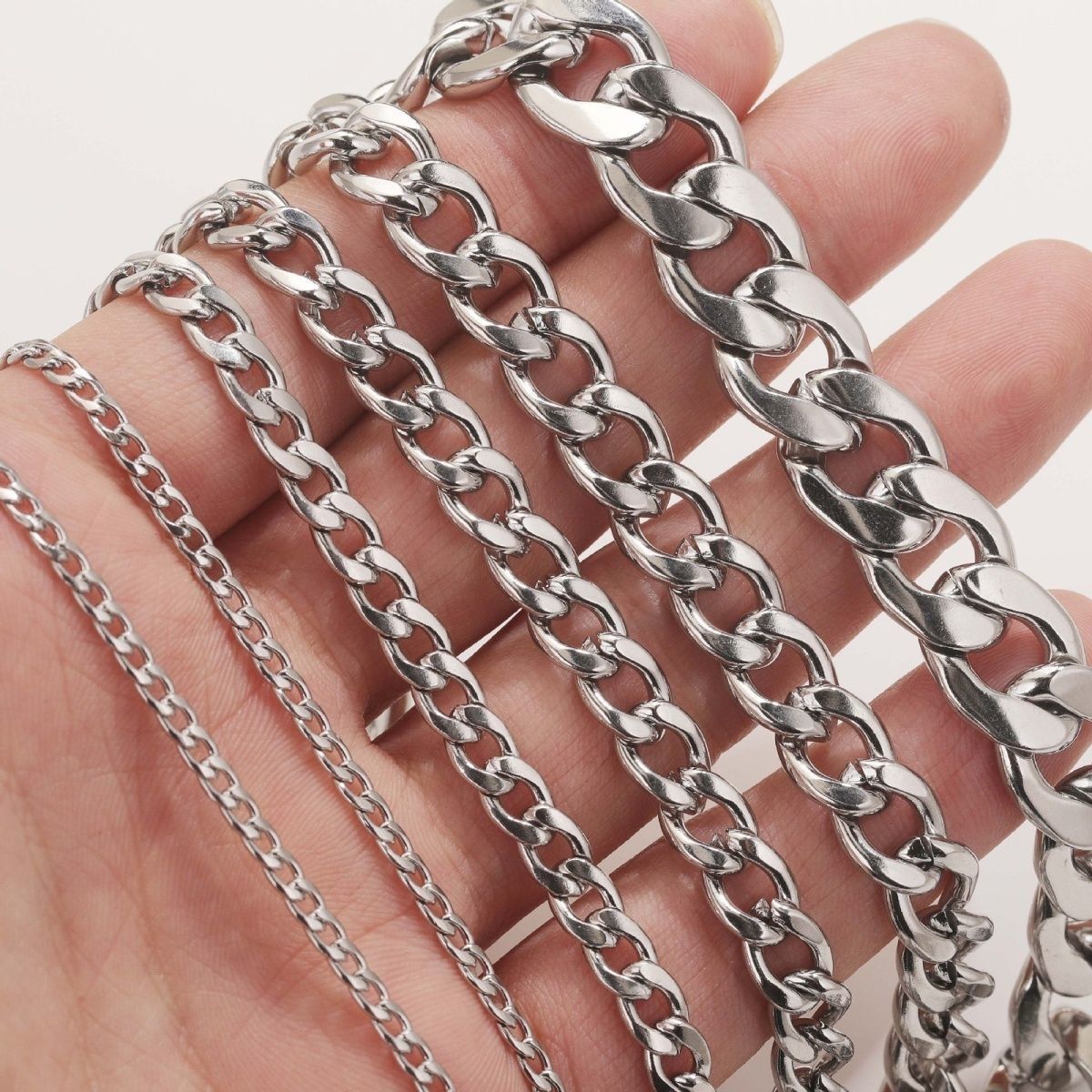Cross border acero inoxidable 3:1 cadena NK cadena cubana collares adornos accesorios collares DIY pulseras cadena de metal venta al por mayor Specification image