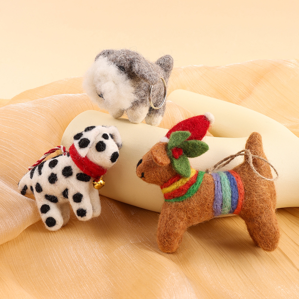 Schnauzer handcrafted wool felt pendants with high appearance standards, three-dimensional doll pendants, niche bag pendants, and cute pendants