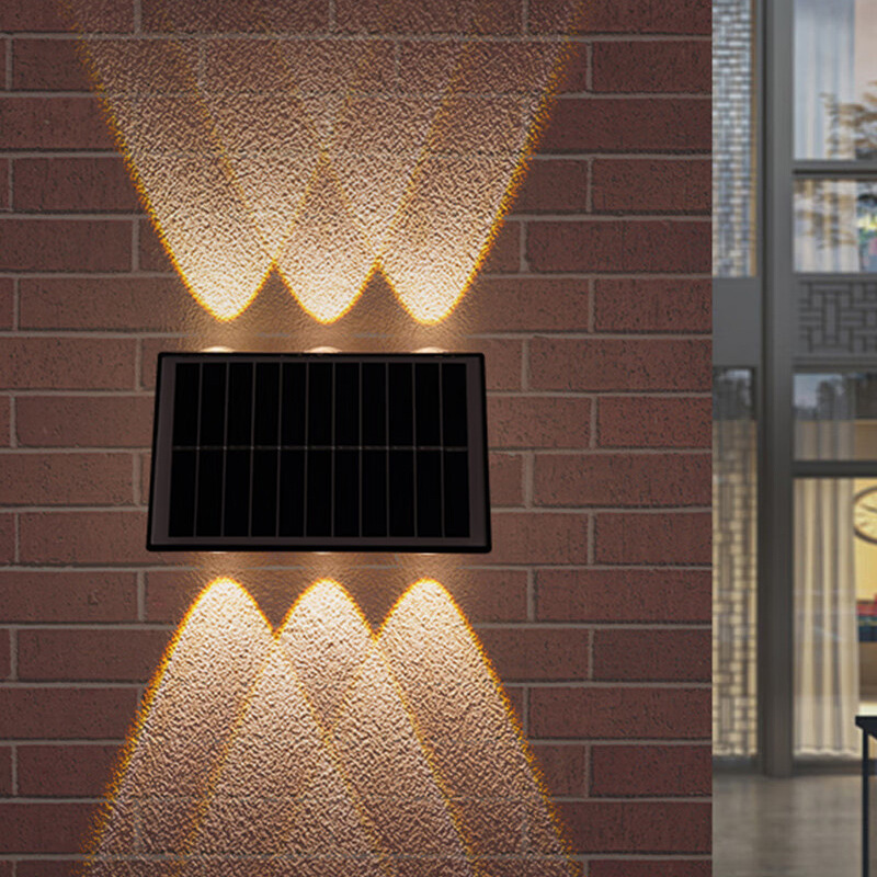 LED solar wall-washing lights, outdoor waterproof wall lamps, landscape courtyard villa night view balcony upper and lower light-emitting lamps Specification image