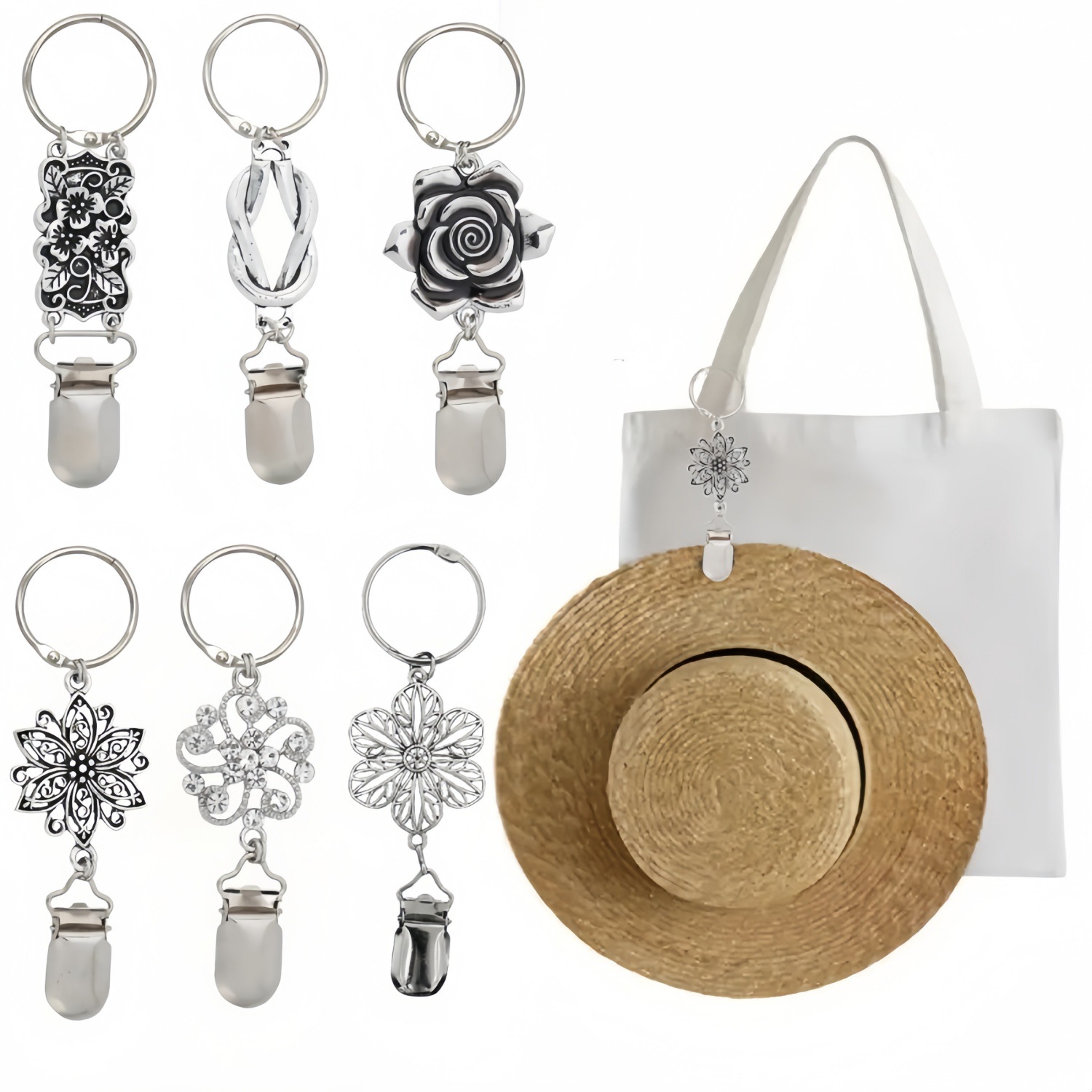 新款旅行手编帽子夹户外背包行李收纳夹编织多用途草帽夹帽子配件