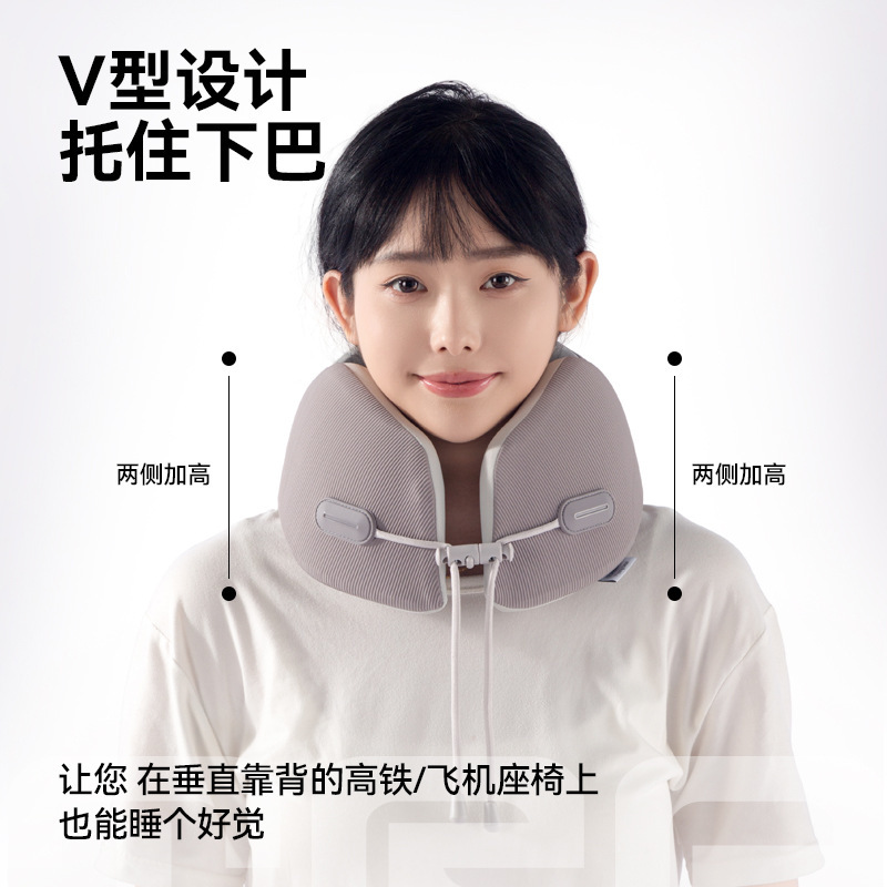 Capibala portable U-pillow, U-shaped neck pillow, travel pillow, storage U-shaped pillow, neck support pillow, multi-functional, comfortable and portable details Picture