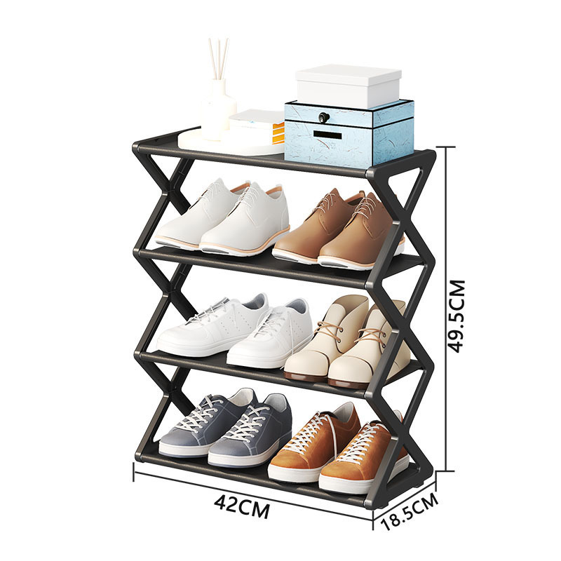 Creative X-shaped dust-proof shoe rack, steel pipe shoe rack, simple assembly shoe rack, direct sales from the manufacturer. Bulk sales offer discounts Item Picture