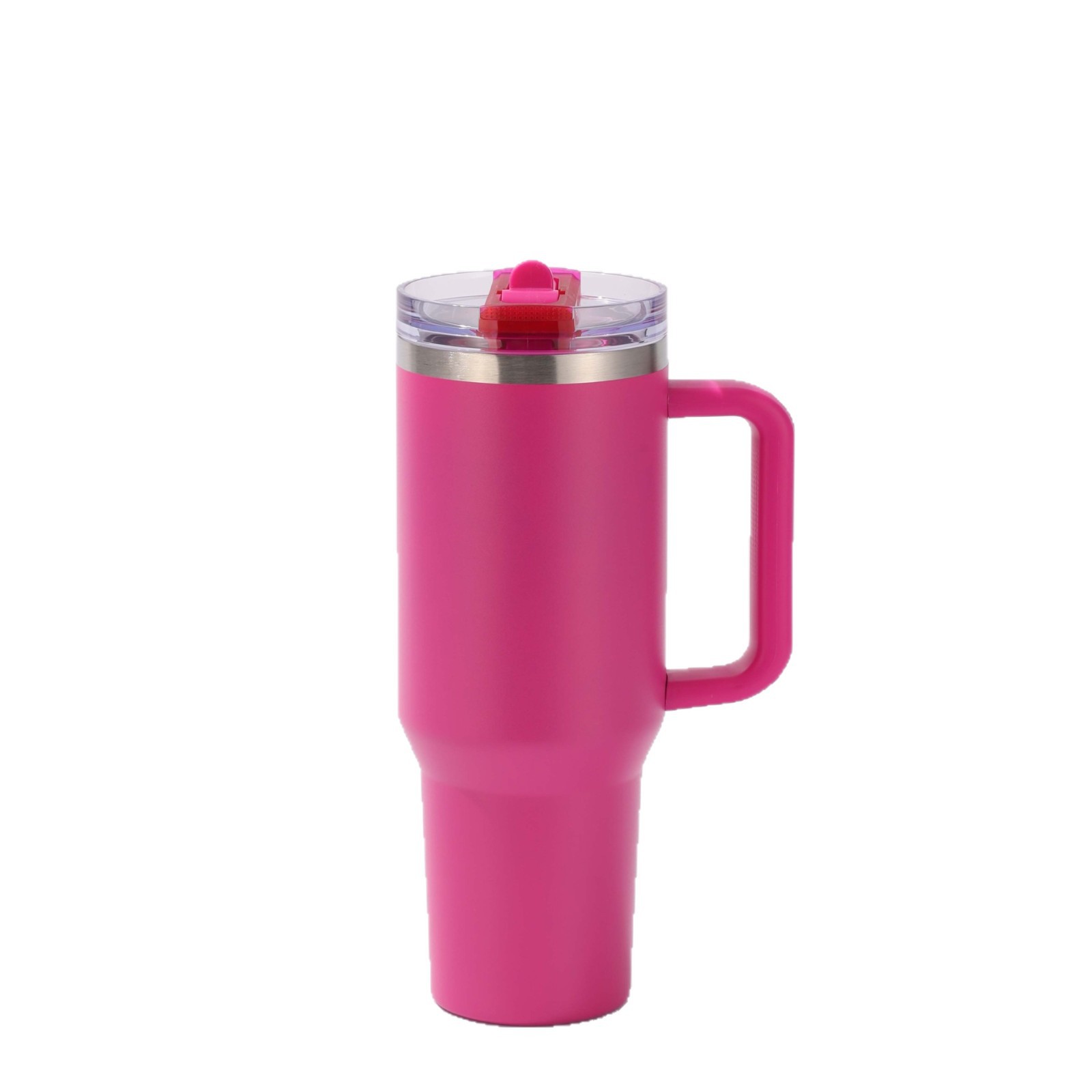 32oz大容量冰霸杯纯色户外车载带吸管汽车杯304不锈钢手柄保温杯白底实物图