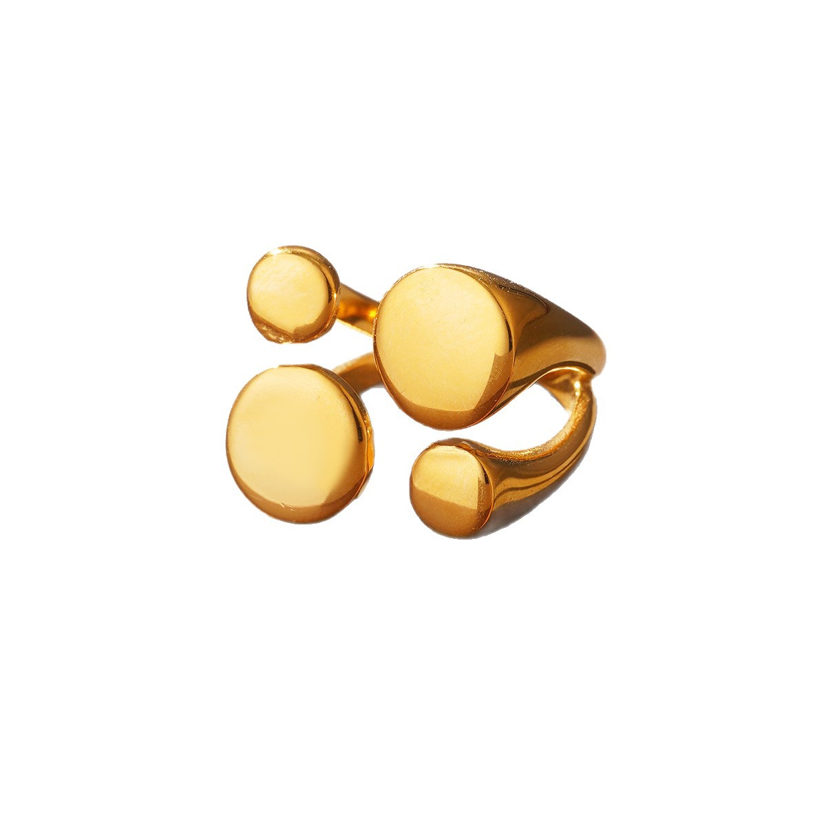 Cold and stylish stainless steel European and American ring, elegant lines, cross-border design, high-end feel, gold jewelry wholesale Item Picture