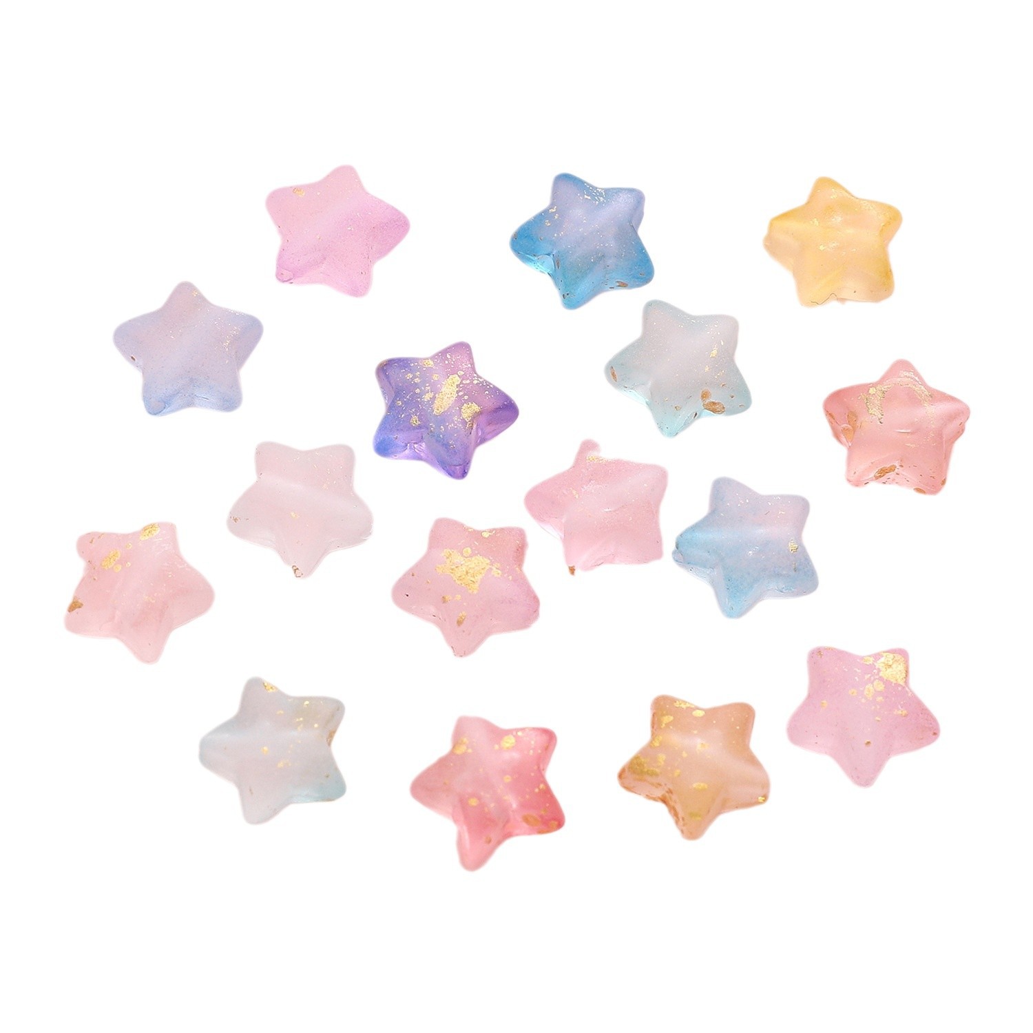 Frosted gold-dotted little star acrylic five-pointed star beaded diy handcrafted accessory beaded bracelet decoration material Item Picture