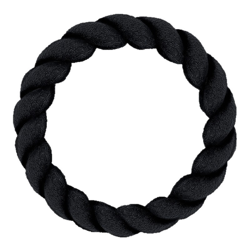 麻花毛绒方向盘套冬季女卡通可爱短毛绒汽车通用保暖把套圆形D形                              白底实物图