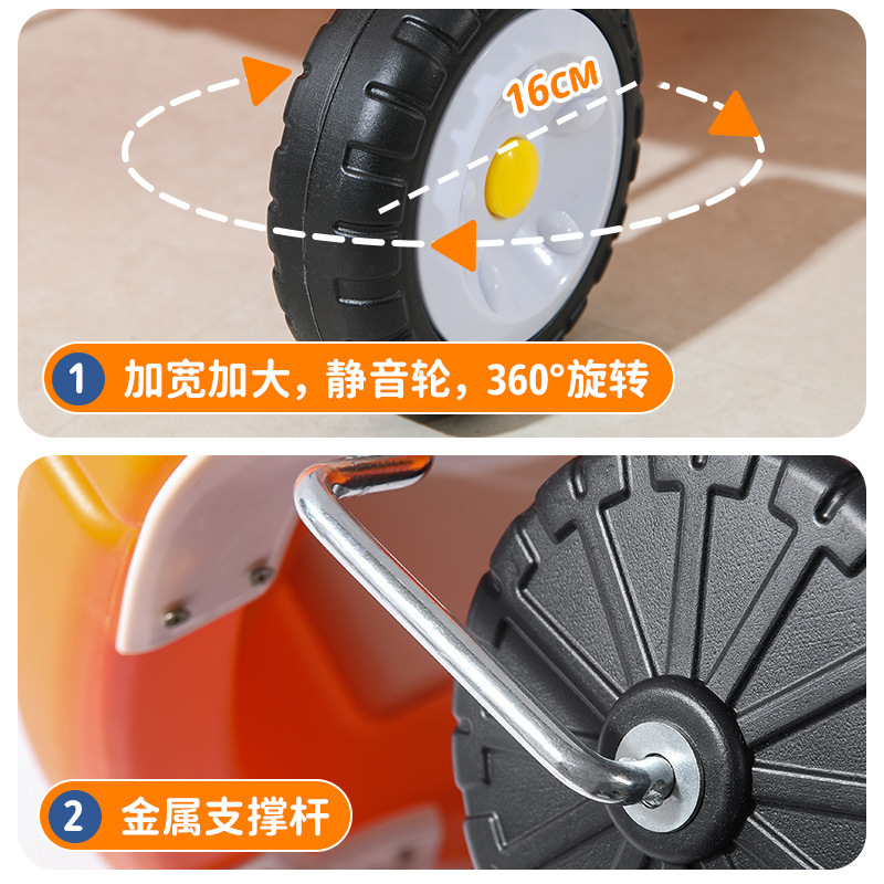 Plastic sliding toy car, play castle, fire princess car, baby walking scooter, four-wheel assist small house Application Scenario