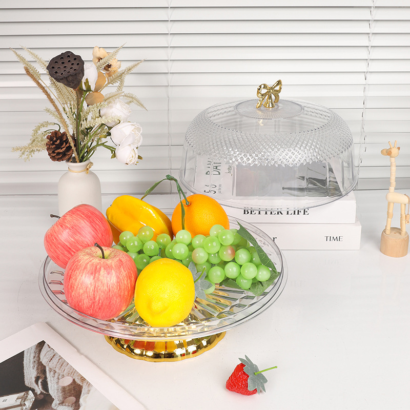 Fruit plate, home living room coffee table, creative rotating fruit plate, dessert stand, display rack, buffet stand, pastries, cakes and fruits details Picture