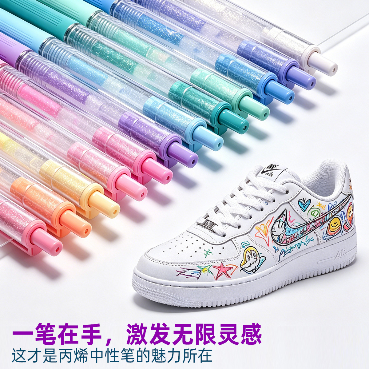Factory direct supply of WYH29812 acrylic gel pen from Weiya Hui, wholesale of 0.7 color gel pen Application Scenario