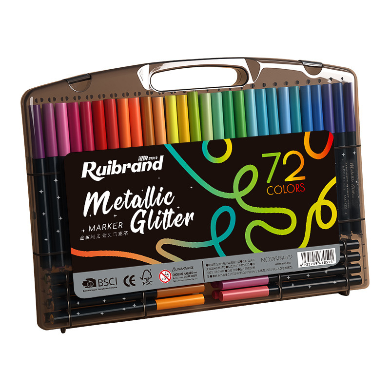 Flash soft-tipped acrylic marker pen, specially designed for primary school students' art, suitable for kindergarten drawing, with stackable and flashing color pens Item Picture