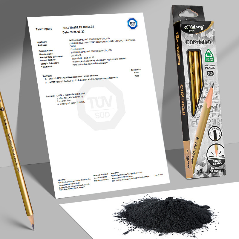 yalong Foreign Trade HB pencils, gold and silver bicolor pens with erasers, children's pencils and student pencils wholesale details Picture