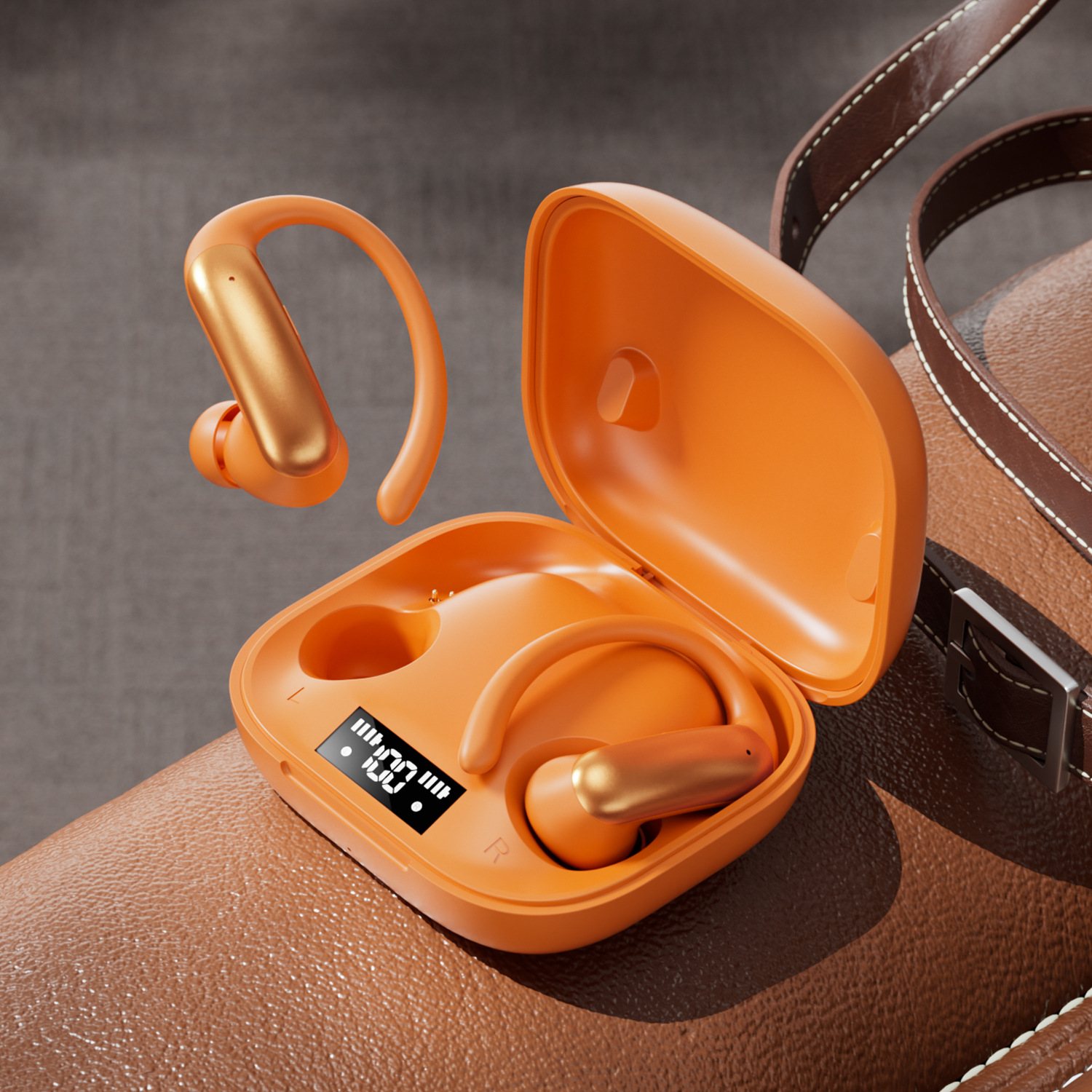 Nuevo producto smart crossover nuevo M144 orejar montado OWS semi-en el oído abierto bluetooth auriculares con doble pantalla de número modelo privado Specification image