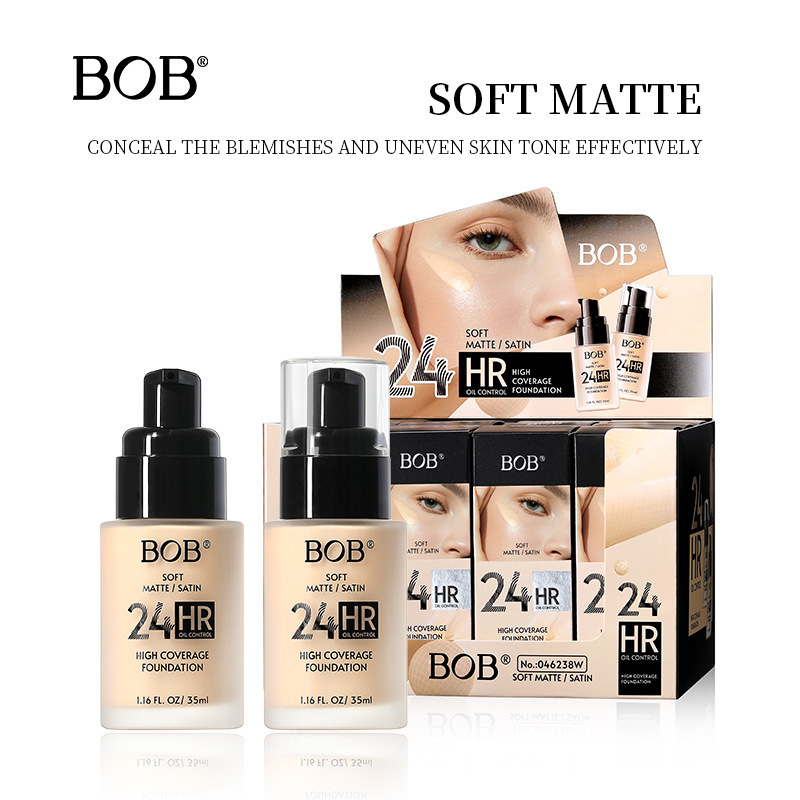 Cross-border exclusive bob Matte Concealer Foundation is a long-lasting oil-control and non-smudge blending foundation cream Application Scenario