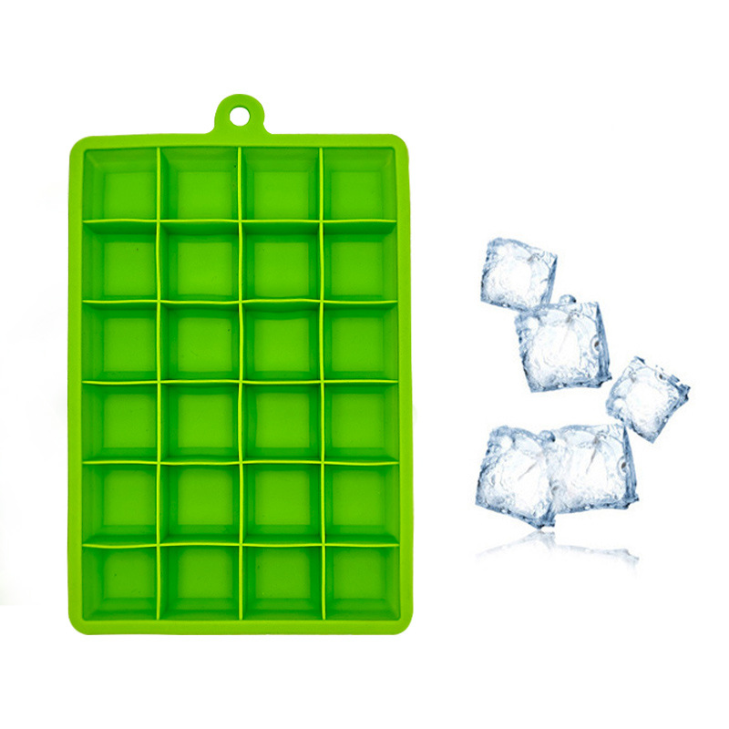 24-compartment silicone ice cube tray with lid, food-grade square ice cube film, easy demolding, ice box, ice maker, ice cube mold details Picture