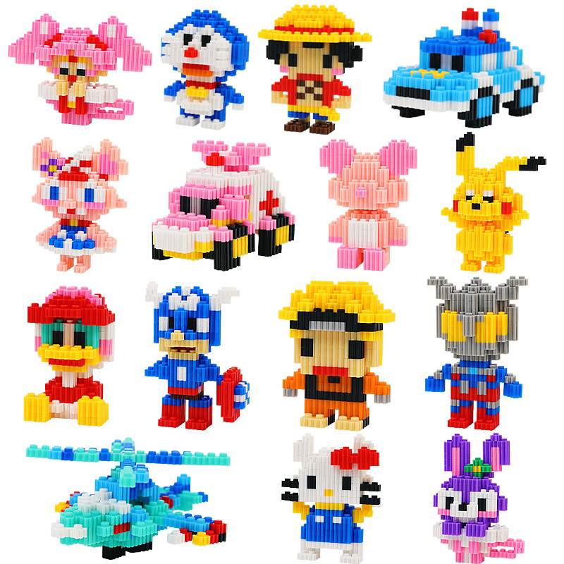 Wholesale of children's micro-particle building blocks compatible with popular cartoon dolls and children's educational assembly blind boxes Specification image