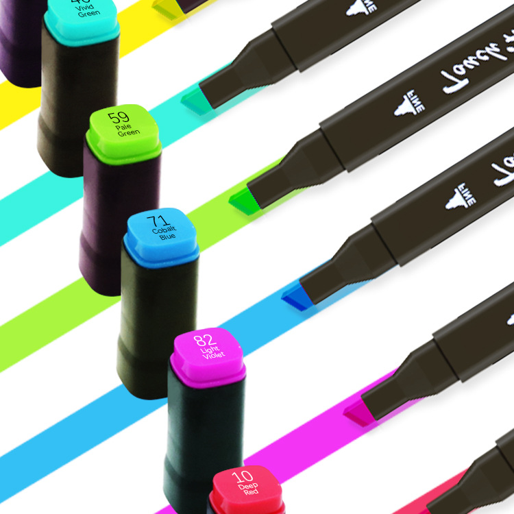 24-color New student Black Art washable Marker Pen, Colorful double-pointed note-taking pen for children Marcador Item Picture
