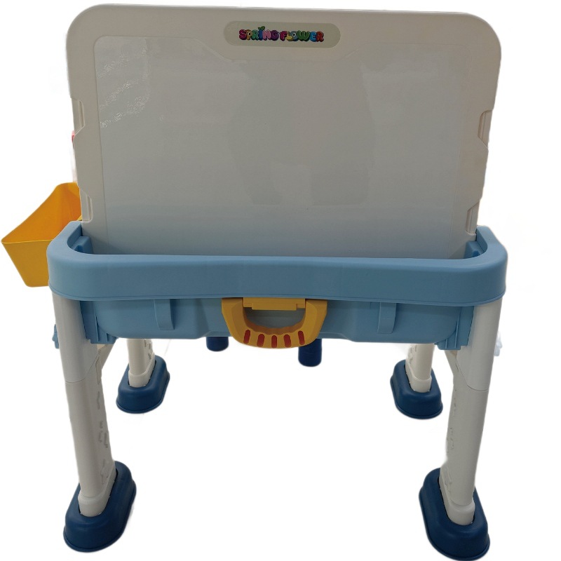 Children's 6-in-1 building block table compatible with large particle assembly, educational toys, multi-functional lifting and storage, learning and playing table Item Picture