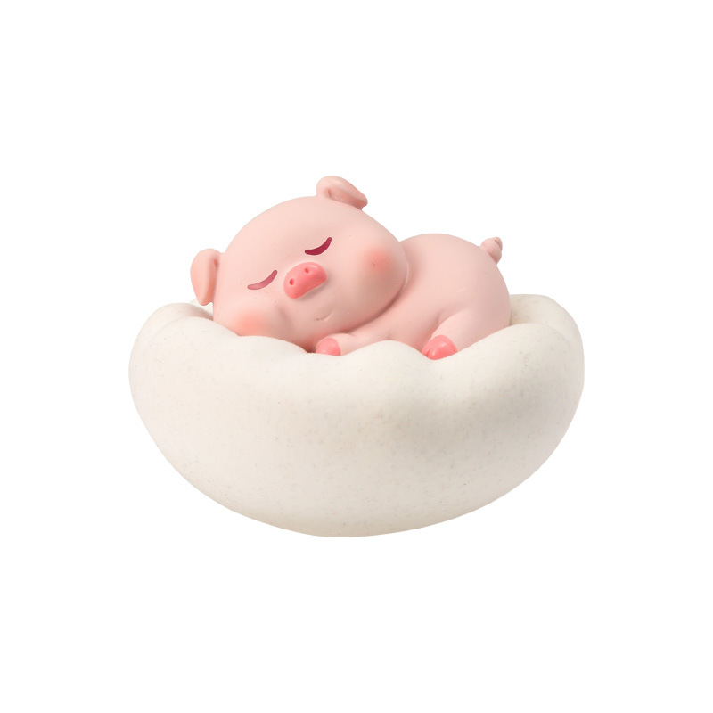 云朵乐园摇摇可爱动物睡觉解压休闲办公室桌面摆件树脂工艺品批发白底实物图