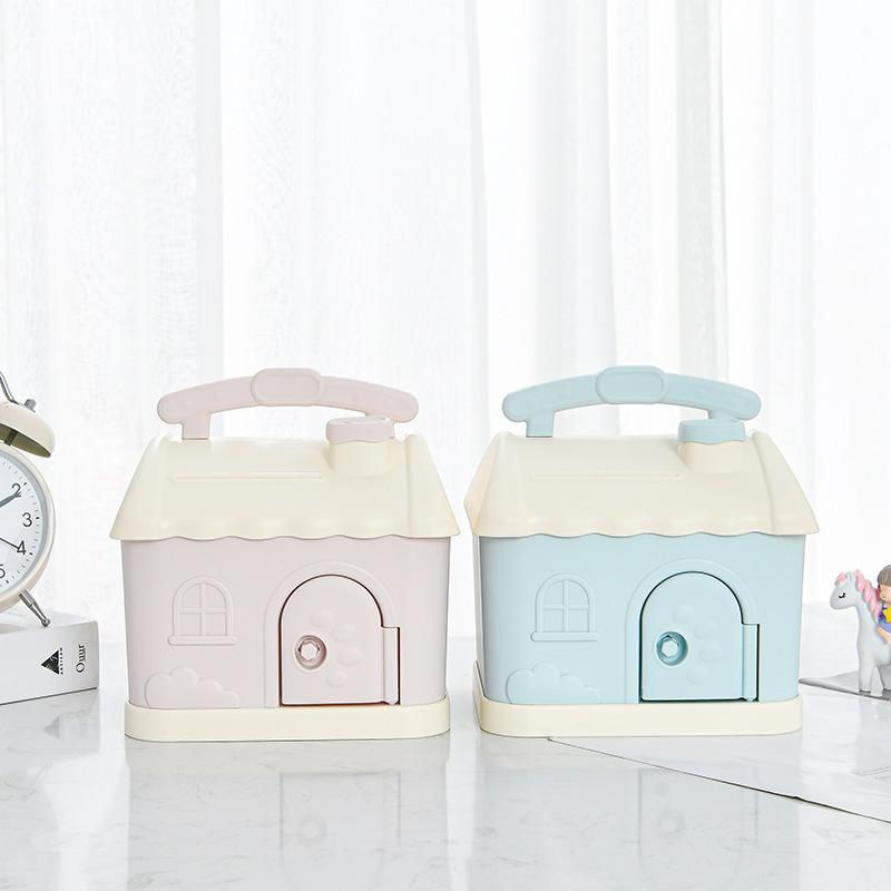 The popular online piggy bank, with its creative cartoon shape, is a cute little house where you can store large-capacity plastic money Specification image